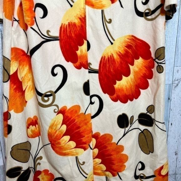 Vintage MCM floral fleece blanket knit mock neck zipper front robe dress medium - Picture 3 of 13